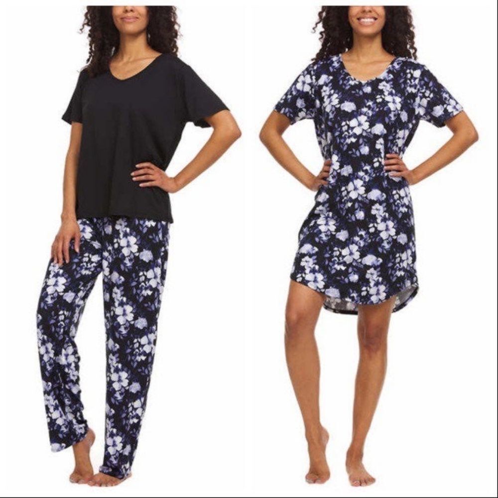 Flora Nikrooz Women’s PJ Lounge Set 3-Piece, Black